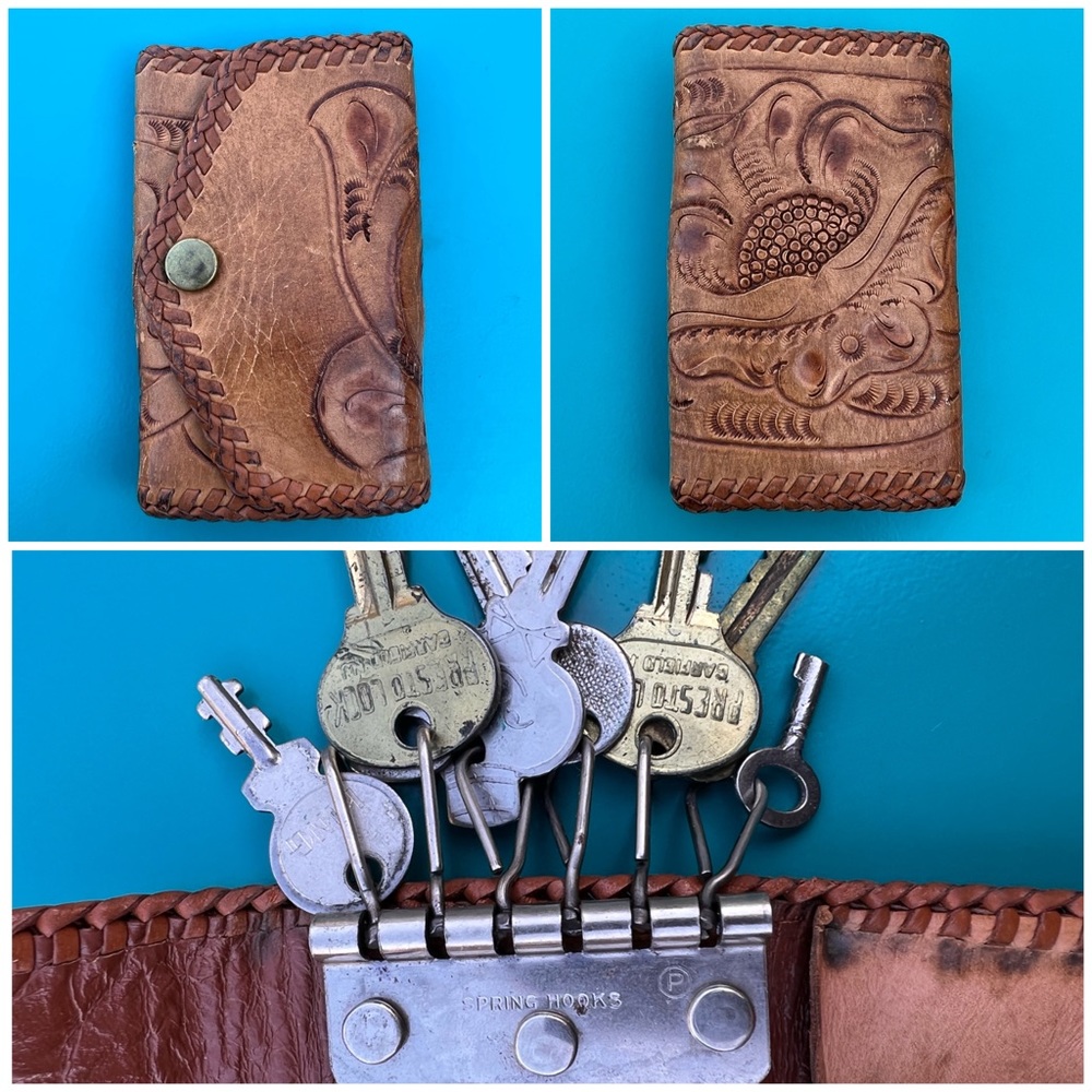 vintage Clifton’s hand tooled key wallet